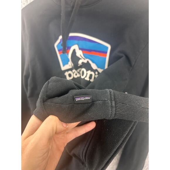 Patagonia Uprisal Hoody Black Mens Medium Recycled Cotton Logo Hoodie - Picture 8 of 11